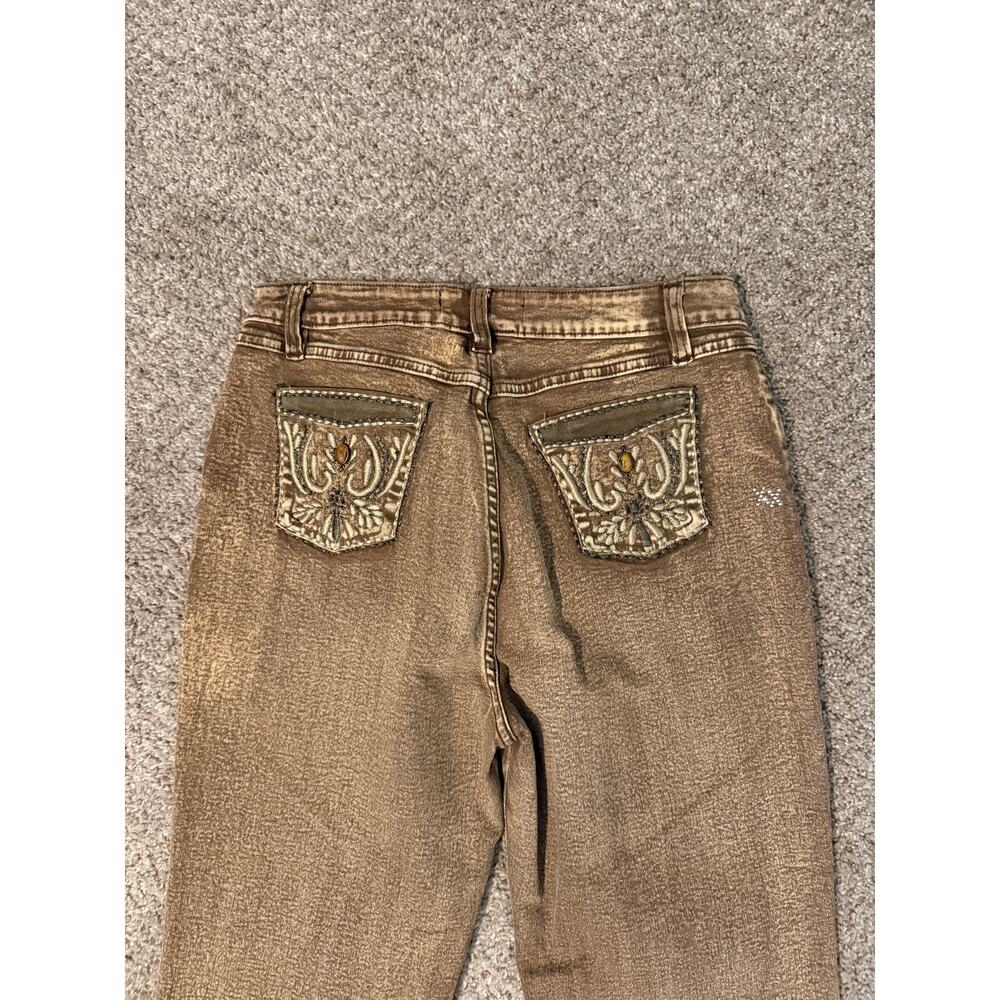 BrazilRoxx Women’s Sz 10 Brown Wash Bootcut Jeans Suede Embroidered Y2K Style - Picture 5 of 12